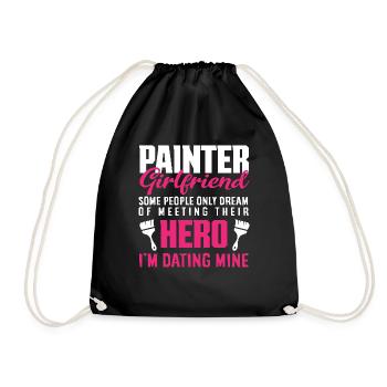 Painter Girlfriend Hero Dream Partner - Drawstring Bag - black - Front