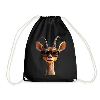 Antelope, Kudu, Gazelle, Africa, Serengeti, Antelope - Drawstring Bag - black - Front