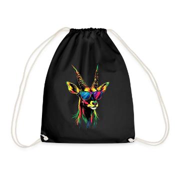 Antelope, Kudu, Gazelle, Africa, Serengeti, Antelope - Drawstring Bag - black - Front