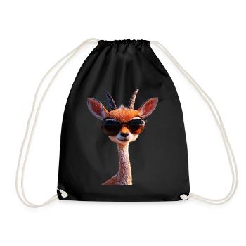Antelope, Kudu, Gazelle, Africa, Serengeti, Antelope - Drawstring Bag - black - Front