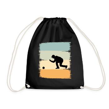 Boule Boccia Boule player - Drawstring Bag - black - Front