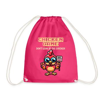 The Chicken Game Funny Farm - Drawstring Bag - fuchsia - Front