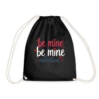 Be Mine Valentinstag Romantisches Outfit mit Herz - Turnbeutel - Schwarz - Vorne