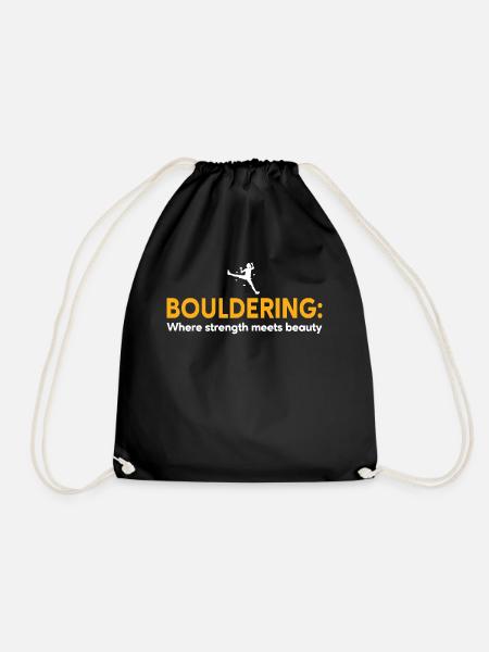 Bouldern Stärke Schönheit Boulderer - Turnbeutel - Schwarz