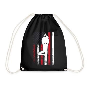 Yoga Méditation - Drapeau de l’Amérique avec pose de yoga - Sac de sport léger - noir - Devant