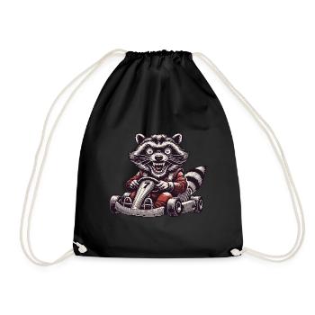 Raccoon Go-Kart Adventure Style rétro - Sac de sport léger - noir - Devant