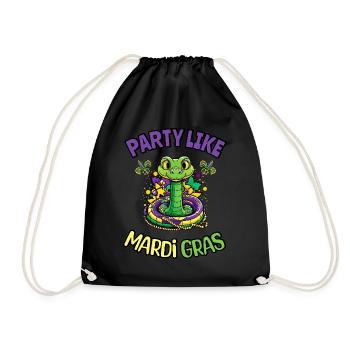 Party Wie Mardi Gras Snake Beads Fun Fest - Turnbeutel - Schwarz - Vorne