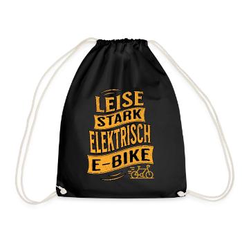E-Bike E-Biker - Turnbeutel - Schwarz - Vorne
