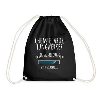Chemielaborjungwerker Ausbildung Beruf Geschenk - Turnbeutel - Schwarz - Vorne
