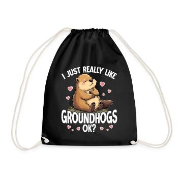 I just like marmots very much, ok? Sweets - Drawstring Bag - black - Front