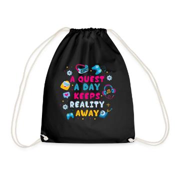 Play Gamer A Quest A Day - Drawstring Bag - black - Front