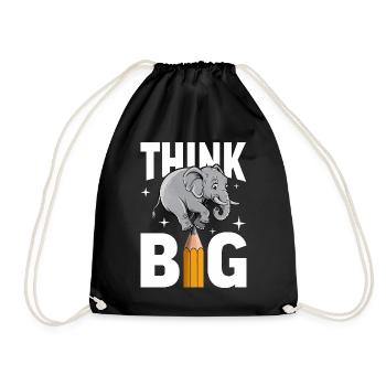 Think Big Elephant Penseurs, rêveurs et visionnaires - Sac de sport léger - noir - Devant