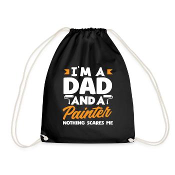 I'm a father and a painter nothing shocks - Drawstring Bag - black - Front