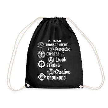 Chakra Chakra I Am Loved Strong Creative - Drawstring Bag - black - Front