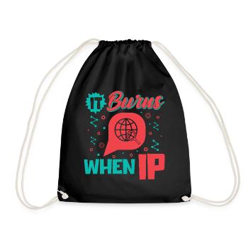 Funny saying "It Burns when I Pee"! - Drawstring Bag - black - Front