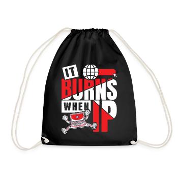 Funny saying "It Burns when I Pee"! - Drawstring Bag - black - Front