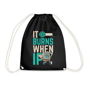 Funny saying "It Burns when I Pee"! - Drawstring Bag - black - Front