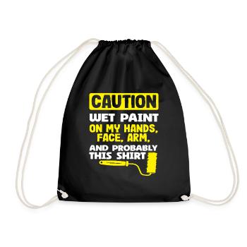 Attention aux peintres Peinture humide partout - Sac de sport léger - noir - Devant