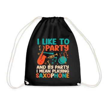 Saxophone J’aime faire la fête et par - Sac de sport léger - noir - Devant