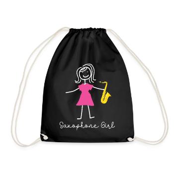 Saxophone Saxophone Girl - Turnbeutel - Schwarz - Vorne