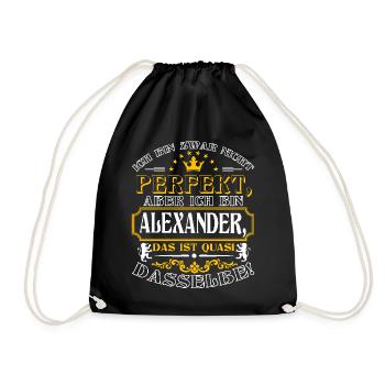 Drôle ALEXANDER pour la Journée du Nom avec Nom Nom - Sac de sport léger - noir - Devant