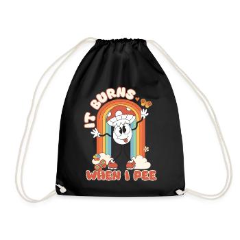 Funny saying "It Burns when I Pee"! - Drawstring Bag - black - Front