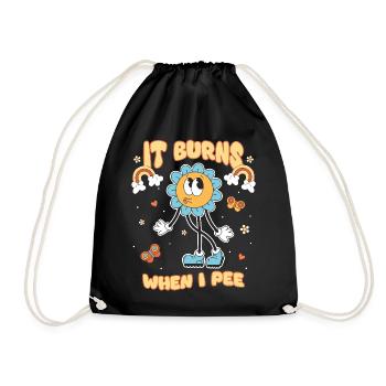 Funny saying "It Burns when I Pee"! - Drawstring Bag - black - Front
