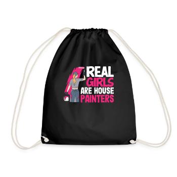 Real Girls Are House Painters - Drawstring Bag - black - Front