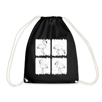 Retro Flamingo - Oiseau flamant rose - Sac de sport léger - noir - Devant