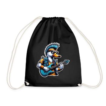 Duck Rock and Roll Guitarist - Drawstring Bag - black - Front