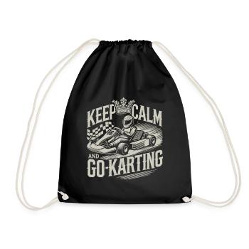 Restez calme et faites du karting - Sac de sport léger - noir - Devant