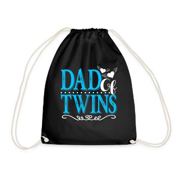 Father's Day Dad Of Twins - Drawstring Bag - black - Front