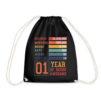 Birthday outfit for 1 year old! 1st Birthday - Drawstring Bag - black - Front