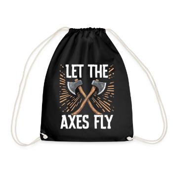 Axt Werfen Axt Werfer Axe Throwing - Turnbeutel - Schwarz - Vorne