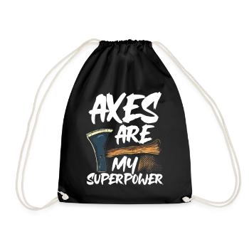 Axt Werfen Axt Werfer Axe Throwing - Turnbeutel - Schwarz - Vorne