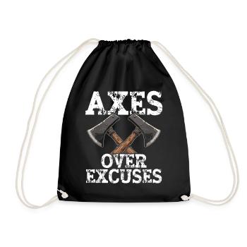 Axt Werfen Axt Werfer Axe Throwing - Turnbeutel - Schwarz - Vorne