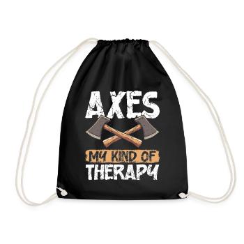 Axt Werfen Axt Werfer Axe Throwing - Turnbeutel - Schwarz - Vorne