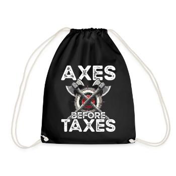 Axt Werfen Axt Werfer Axe Throwing - Turnbeutel - Schwarz - Vorne