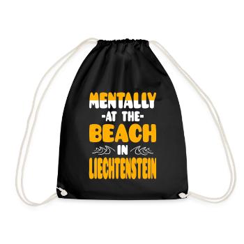Mentally At The Beach In Liechtenstein - Drawstring Bag - black - Front