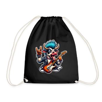 Kuh Rock and Roll Guitarist - Drawstring Bag - black - Front