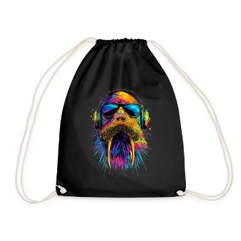 Walrus, tusks, seal, wild Pacific walruses - Drawstring Bag - black - Front