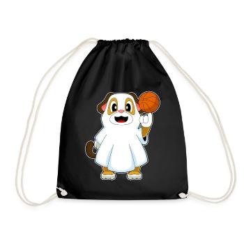 Hund Halloween Basketball - Turnbeutel - Schwarz - Vorne