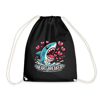 Saint-Valentin Shark Diver Coeur En Amour Vacances en Mer - Sac de sport léger - noir - Devant