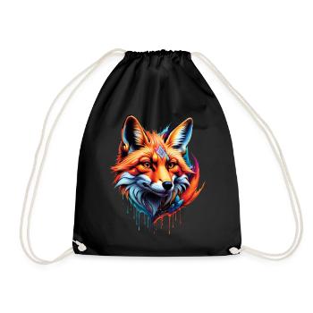 Drôle Renard Renard Art Animal Nature Animaux Animaux Sauvages - Sac de sport léger - noir - Devant