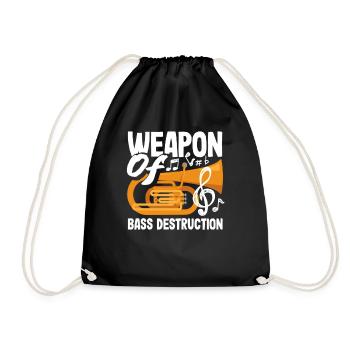 Tuba Player Weapon of Bass Destruction - Drawstring Bag - black - Front