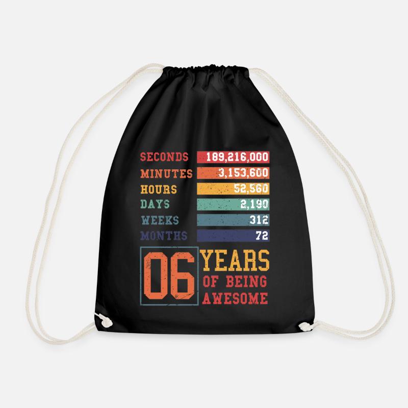 6 ans ! Cadeau d’anniversaire pour 6 ans - Sac de sport léger - noir