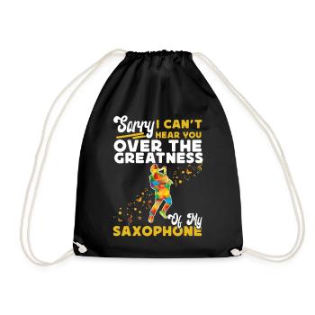 Saxophone Désolé je ne t’entends pas - Sac de sport léger - noir - Devant