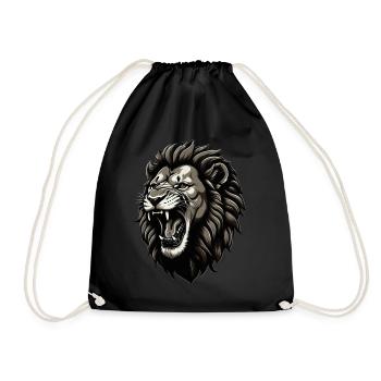 Lion Lover Wildlife Safari Art Lion Colorful - Drawstring Bag - black - Front