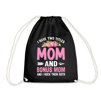 Mama Und Bonus Mama Lustig Muttertag Mama - Turnbeutel - Schwarz - Vorne