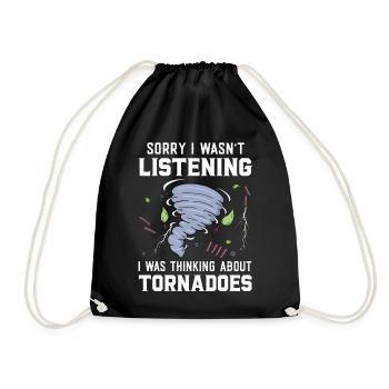 Sorry I Wasn't Listening I Was Thinking About - Drawstring Bag - black - Front
